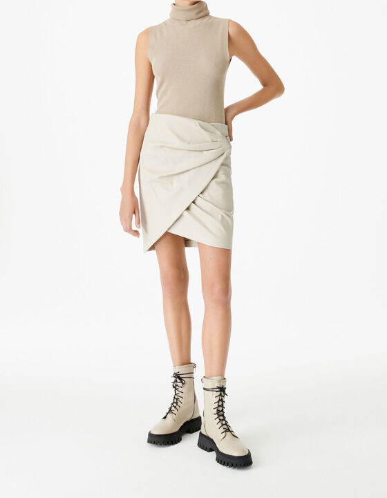 SOROYA LEATHER MINI-SKIRT